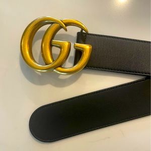 Gucci Double G Wide Leather Belt